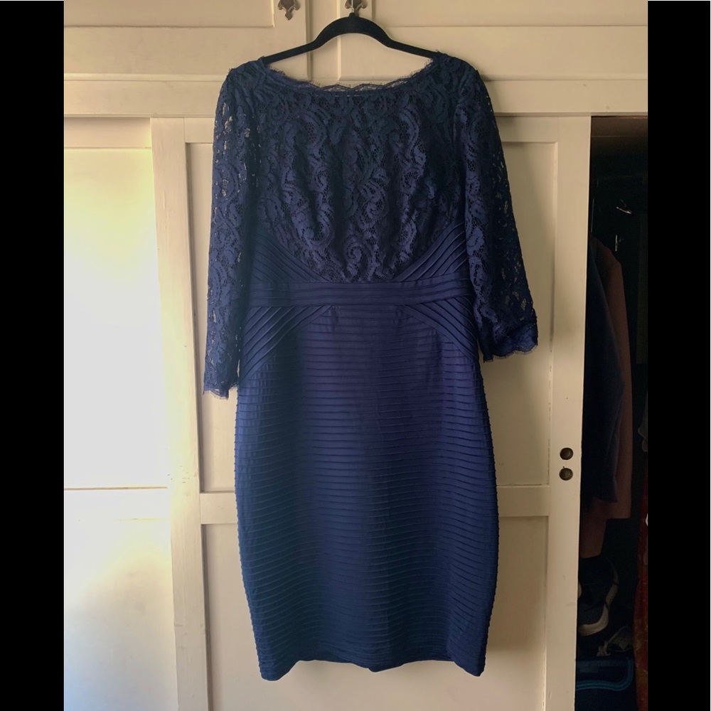 Navy Blue Adrianna Papell Cocktail Dress